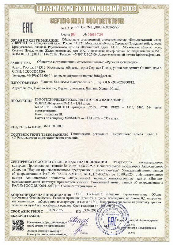 Сертификат соответствия RU C-CN.ЩШ01.A.00265/25 